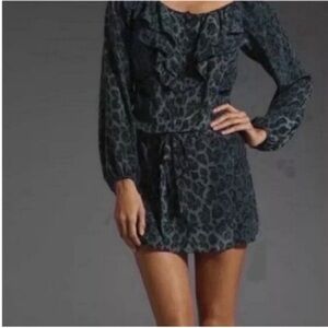 Rebecca Taylor Green Leopard Dress